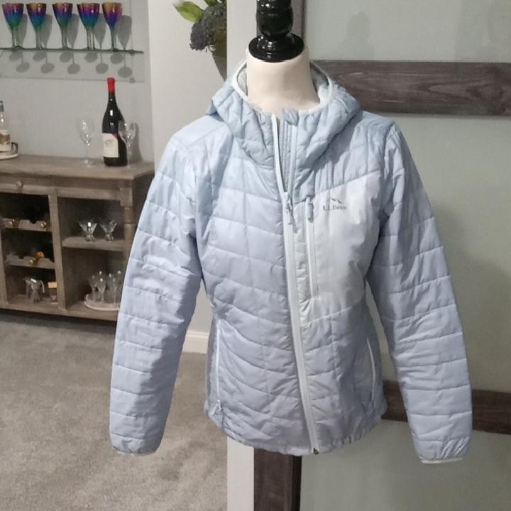 L.L. Bean 504085 Primaloft Packaway Hooded Wind & Water Resistant Jacket Size Sp